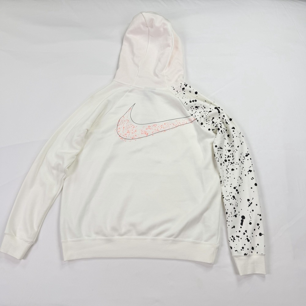 Nike Sportswear Just Do It Hoodie Sweatshirt White Pink Splatter Logo Women's L - Picture 12 of 15